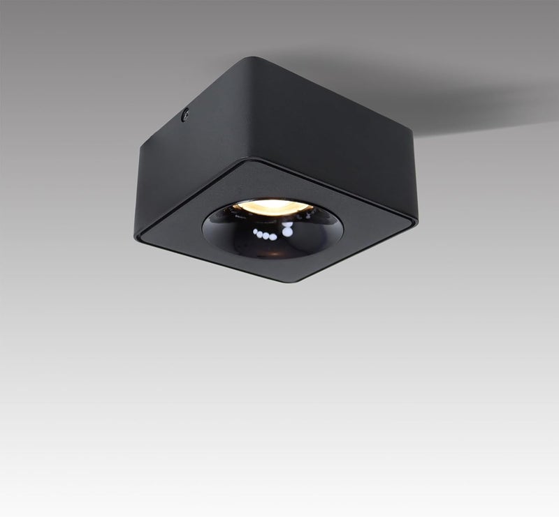 Marknice LED Dimmable Square Ceiling Spotlight Aluminum Black Wide 4.61 in Ultra-Thin 2.16 in Downlight Modern Ceiling Mounted Spot Light Fixture for Living Room Hallway Foyer CRI 98 12W 3000K 002 - Image 1